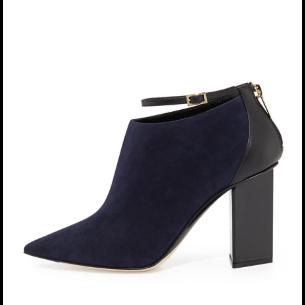 Jimmy Choo Vaunt Suède Bootie in Ink/Black